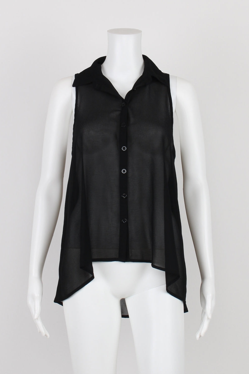 Sugababe Black Sleeveless Button-Up Top 8