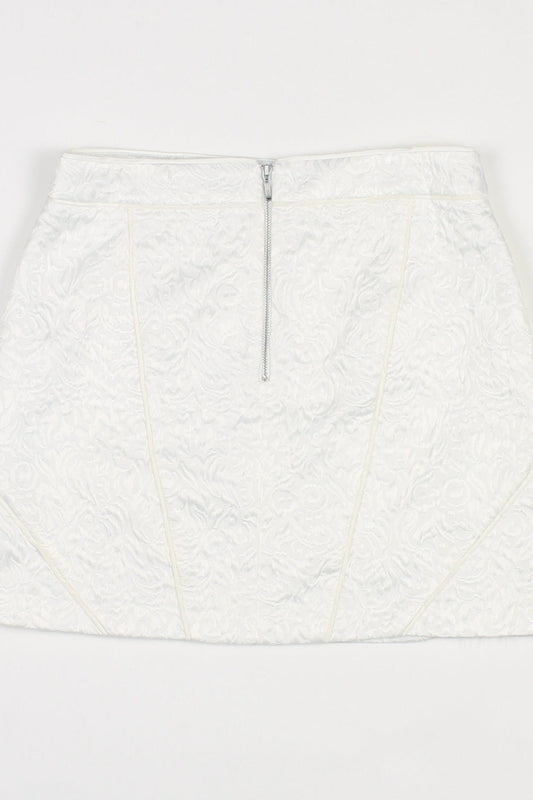 Forever New White Patterned Textured Mini Skirt 12