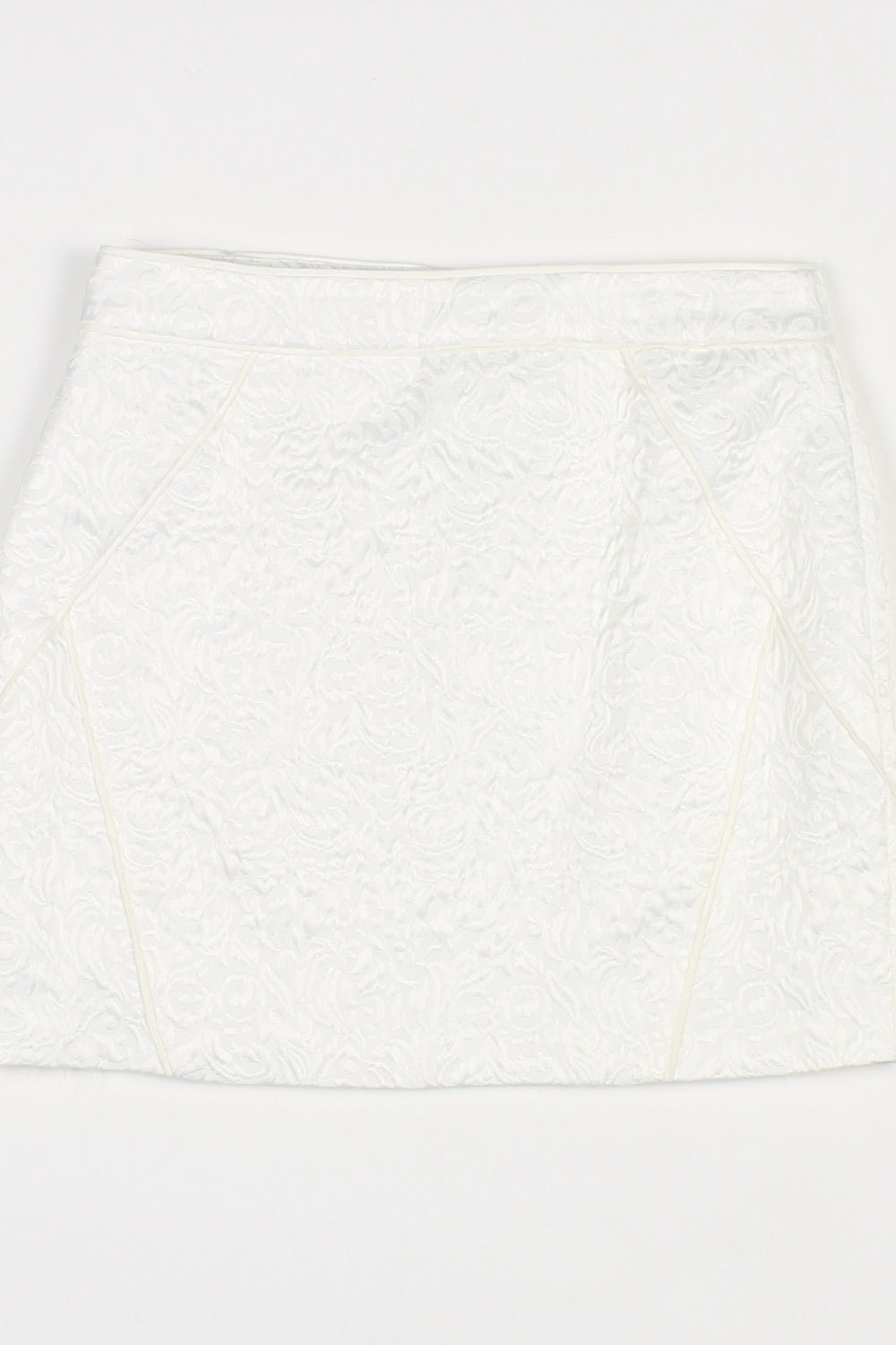 Forever New White Patterned Textured Mini Skirt 12