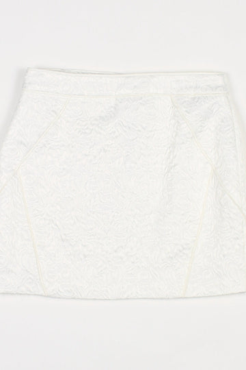 Forever New White Patterned Textured Mini Skirt 12