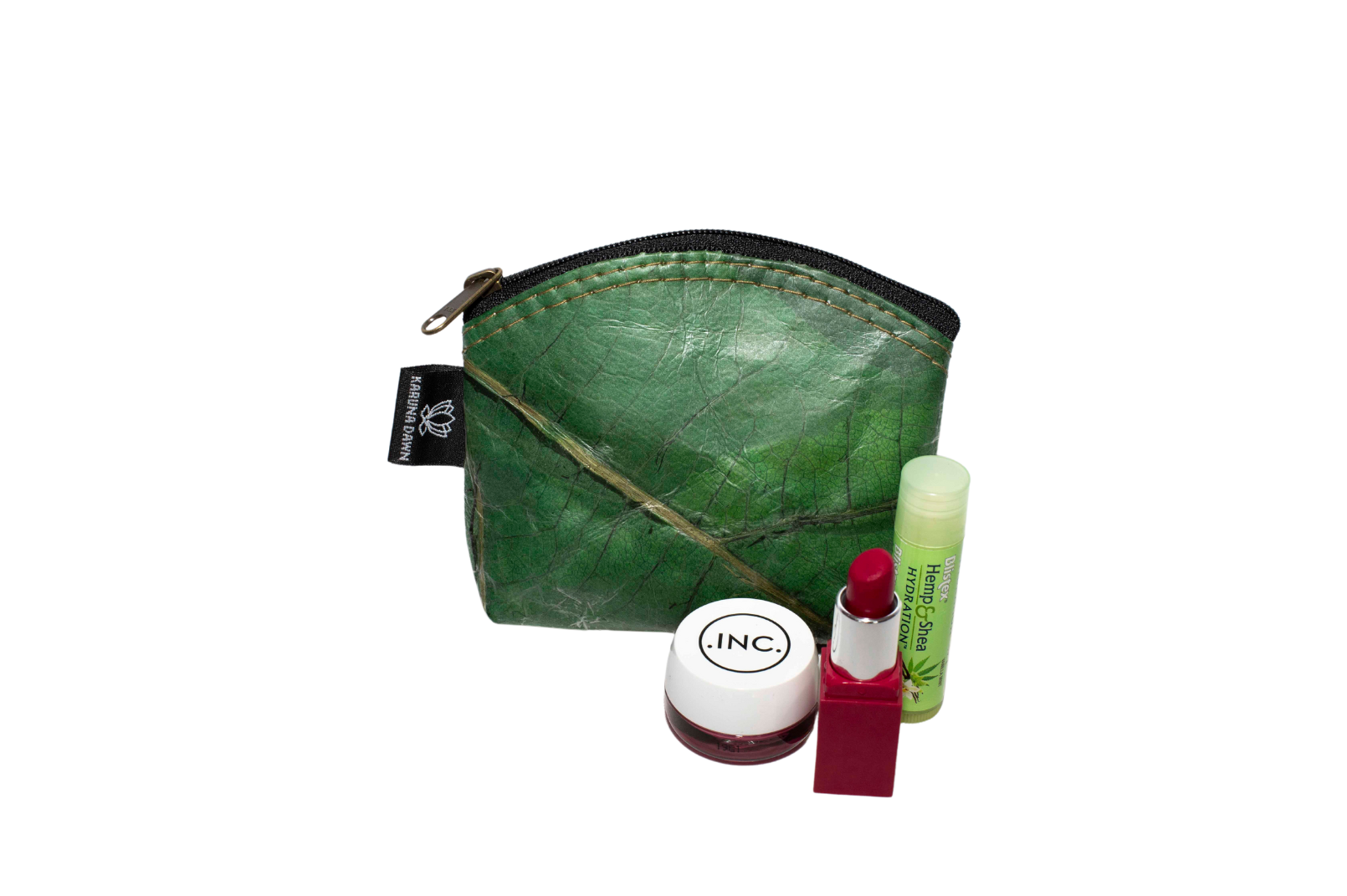 Vegan Leather Cosmetic Bag - Small - Green