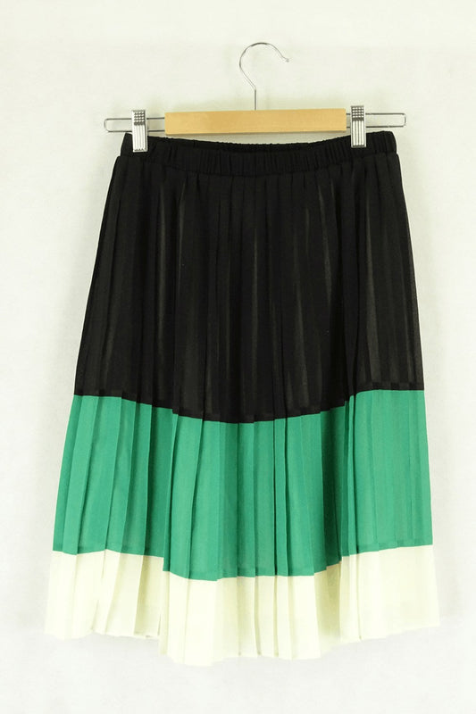 Lace And Mesh Pleated Skirt S