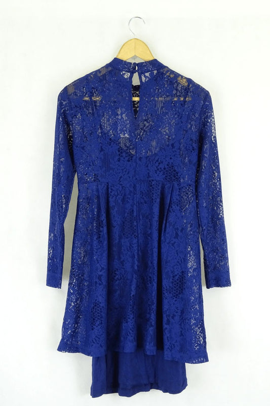 Asos Blue Lace Dress 8