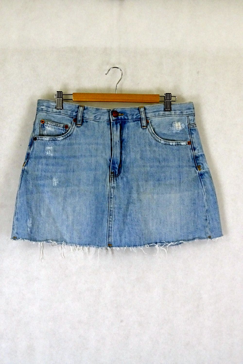 Ziggy Denim 32 Light Denim Skirt (14AU)