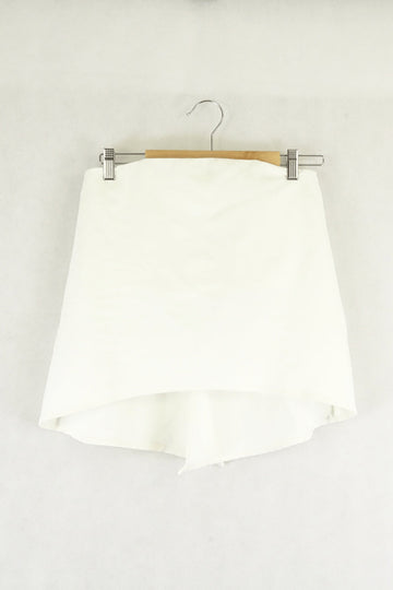 Tussah White Sleeveless Crop Top S