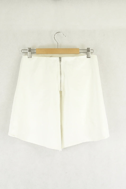 Tussah White Sleeveless Crop Top S