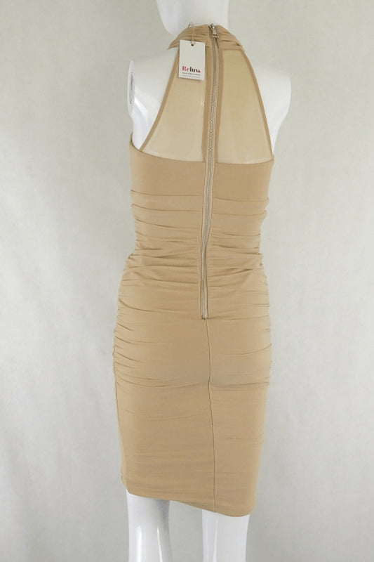 Bardot Beige Cocktail Dress 6