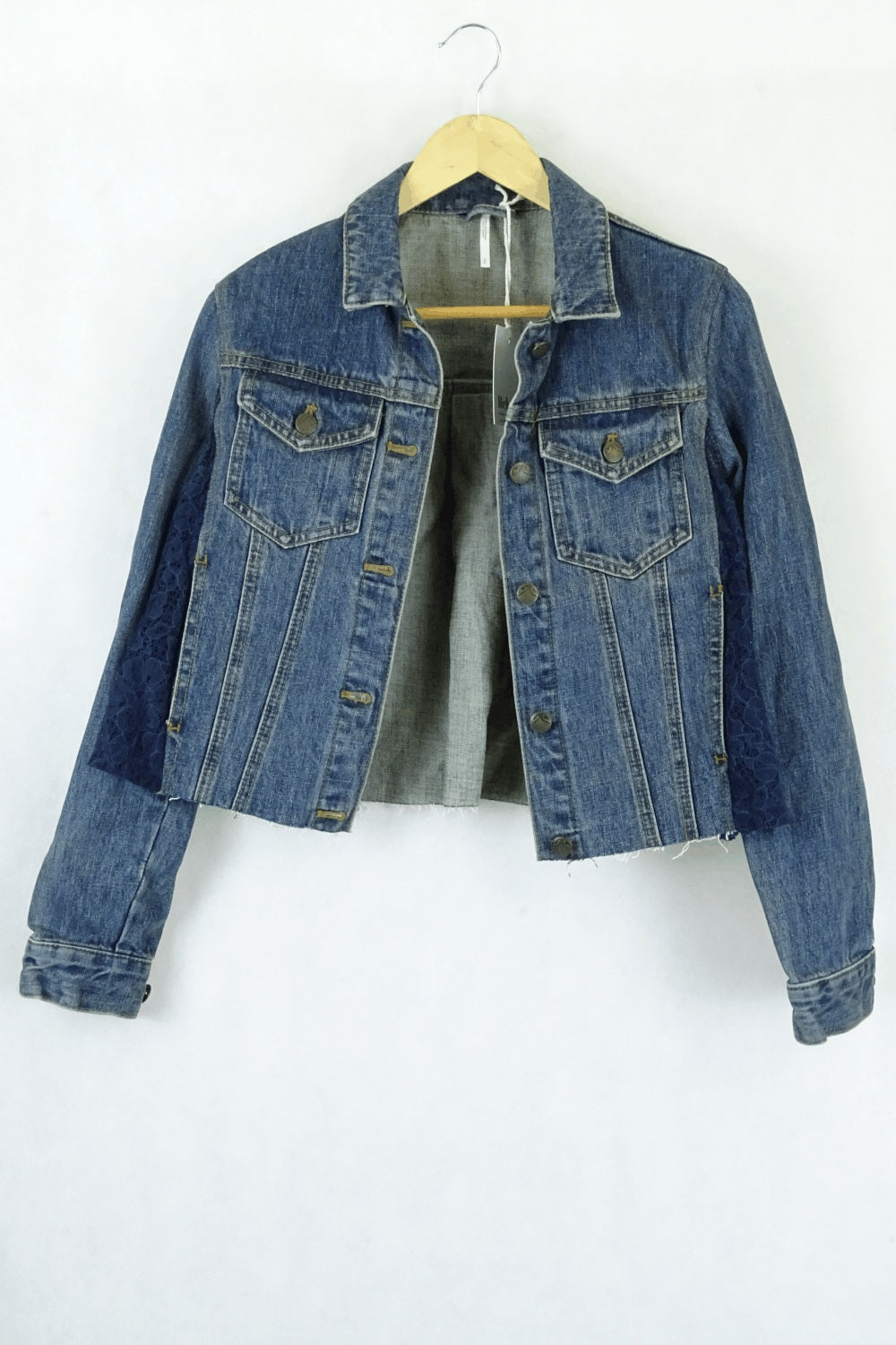 Free People Denim Lace Jacket S NWT