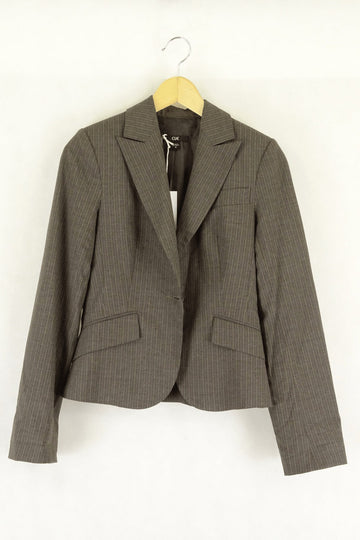 Cue Brown Pin Striped Blazer 8