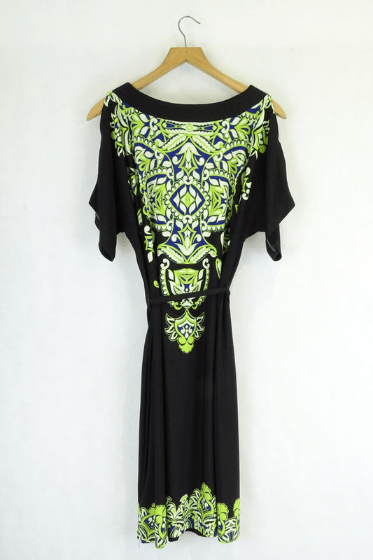 Jacquie Black And Green Dress S