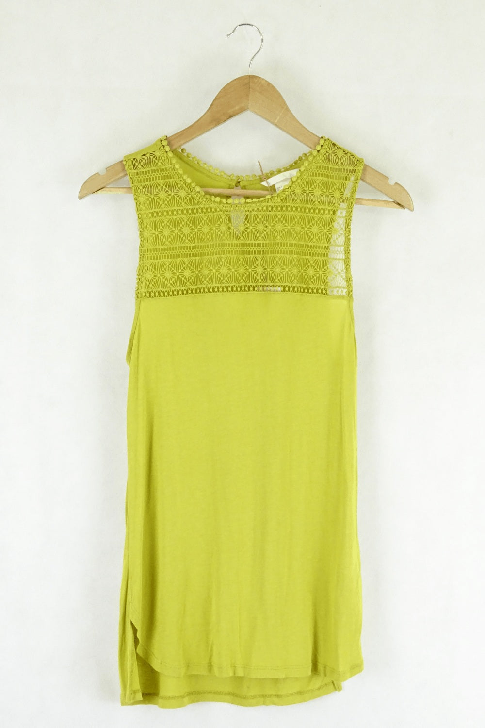 H&M Yellow Mustard Top Lace S