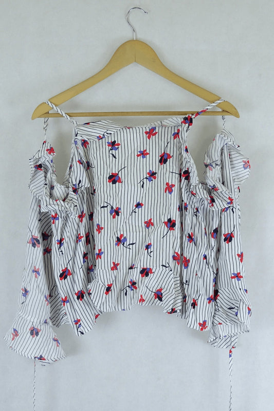 Seed Heritage Wrap Around Top Floral And Stripe 6