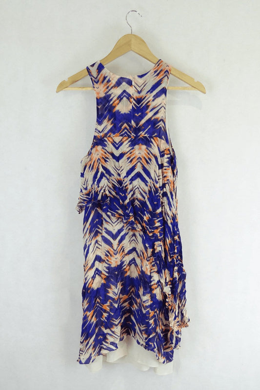 Witchery Blue And Orange Printed Dress 10