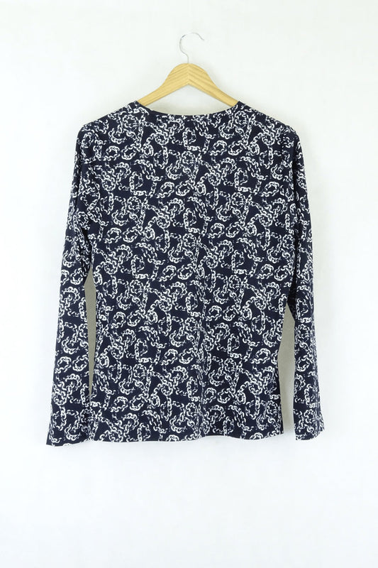 Perri Cutten Black Floral Top M