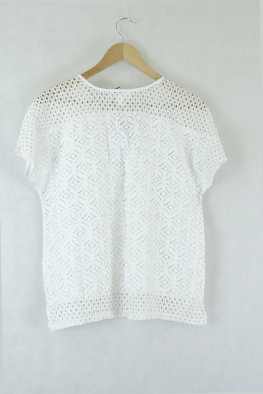 Shannon Ford White Lace Top L