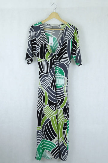 Virtuelle Green, White And Black Dress XS