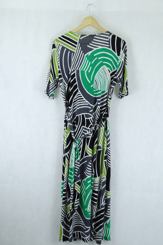 Virtuelle Green, White And Black Dress XS