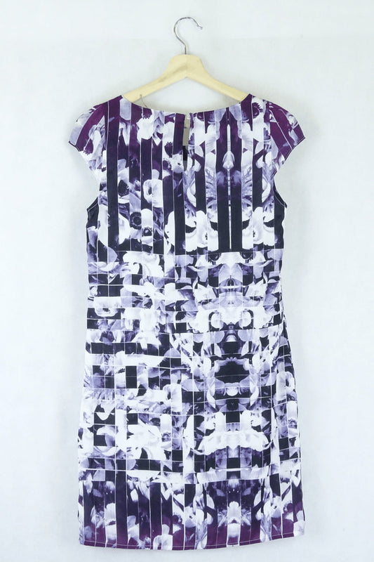 Portmans Purple Patterned Pencil Dress 6