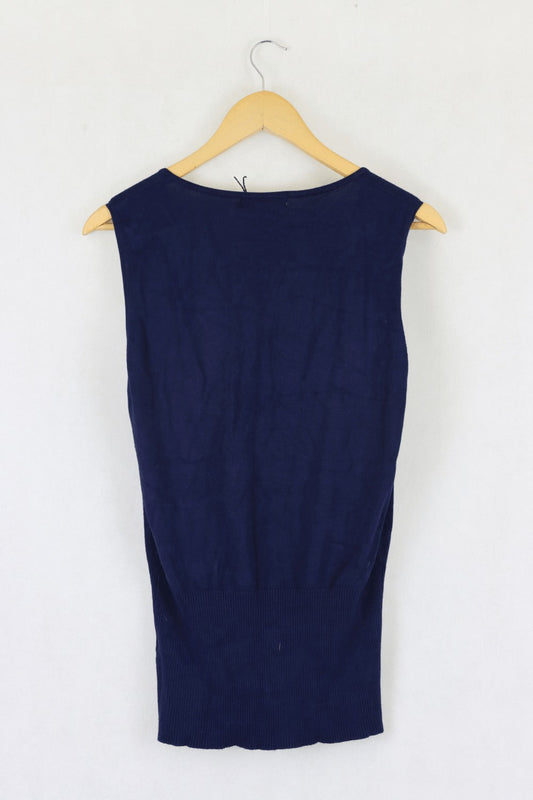 Diana Ferrari Navy Knit Top XL