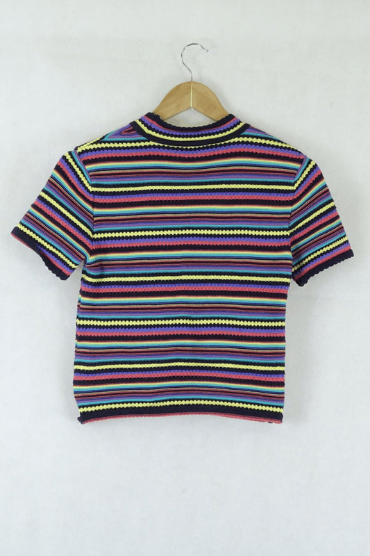 Zara Striped Colourful Knit Top S