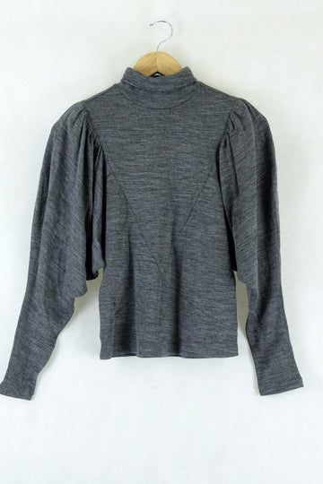 Witchery Grey Long Sleeve Top XXS