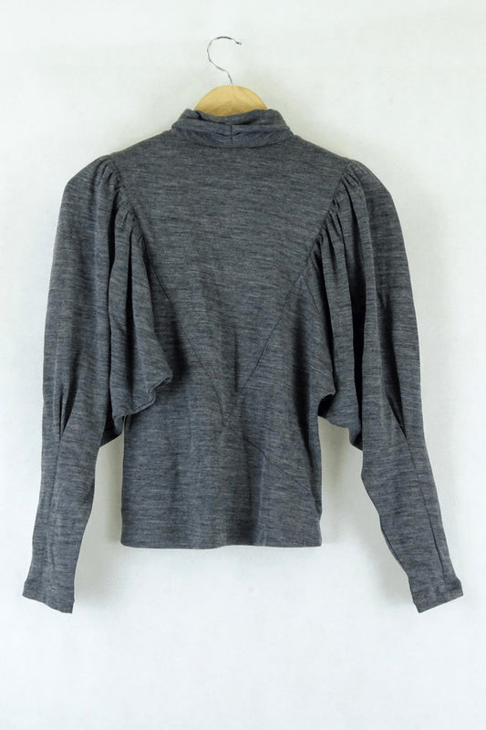 Witchery Grey Long Sleeve Top XXS