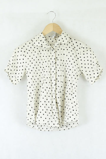 Uniqlo Polka Dot Black Top S