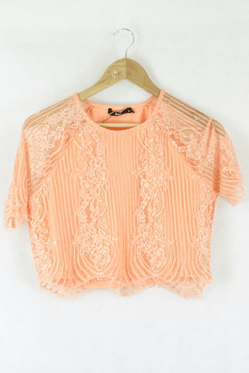 Sportsgirl Orange Lace Top M