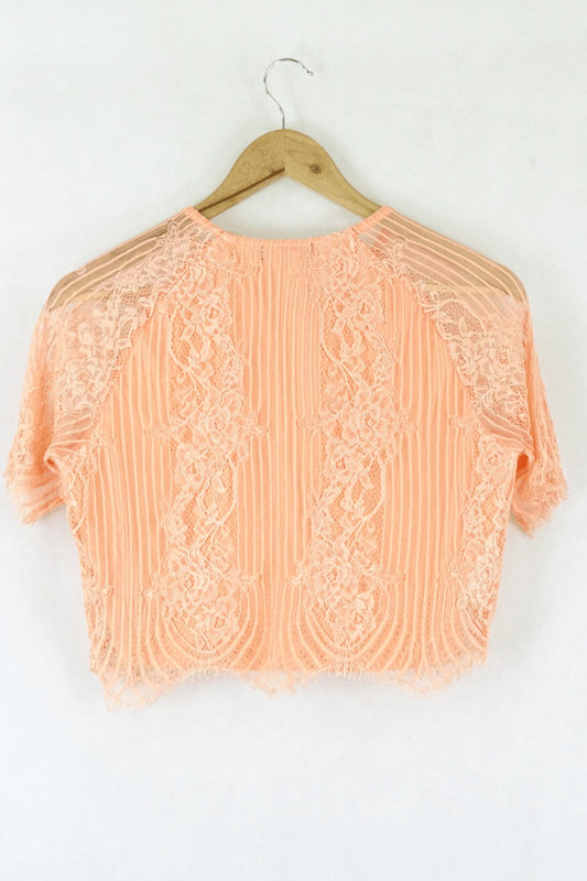 Sportsgirl Orange Lace Top M