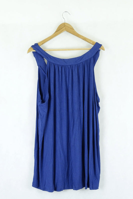 Sara Blue Sleeveless Blouse 3XL