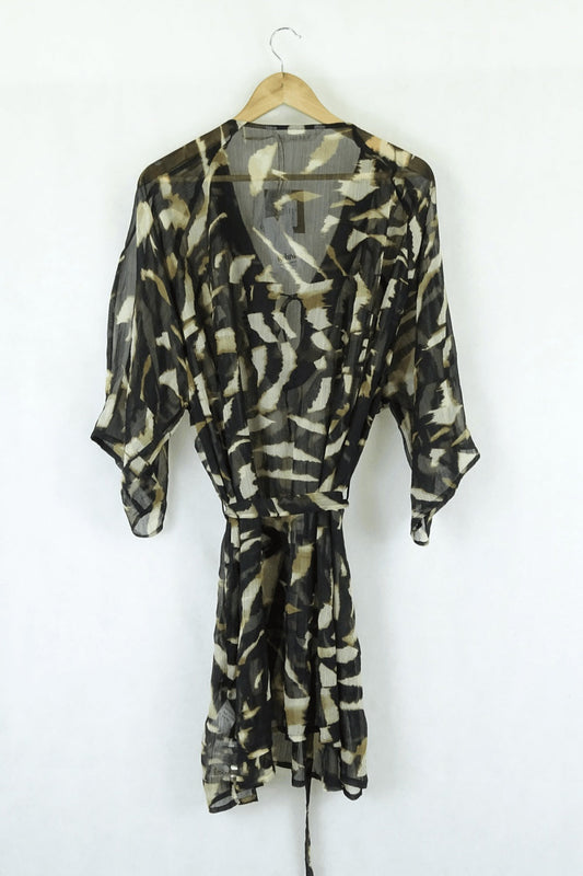 Virtu Animal Print Sheer Tunic Top 24