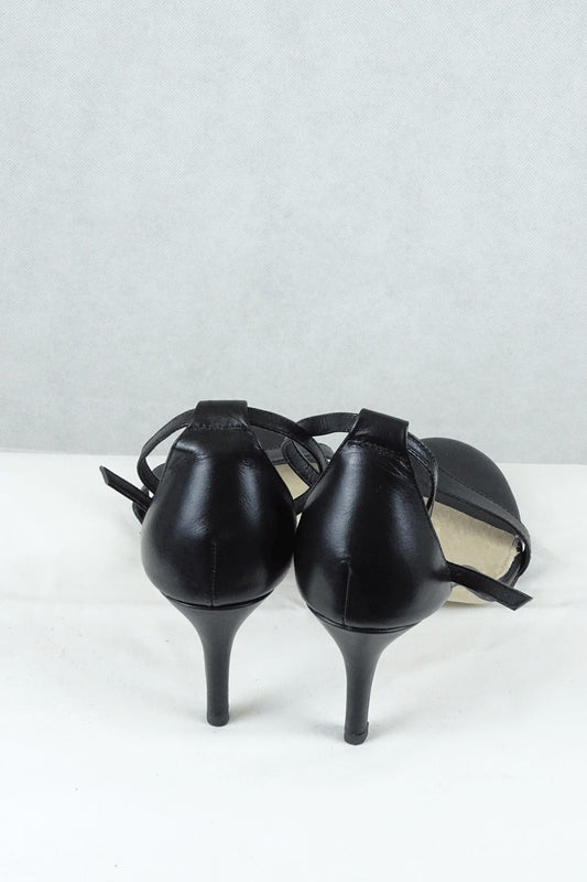 Wanted Black Strappy Heels 9 AU