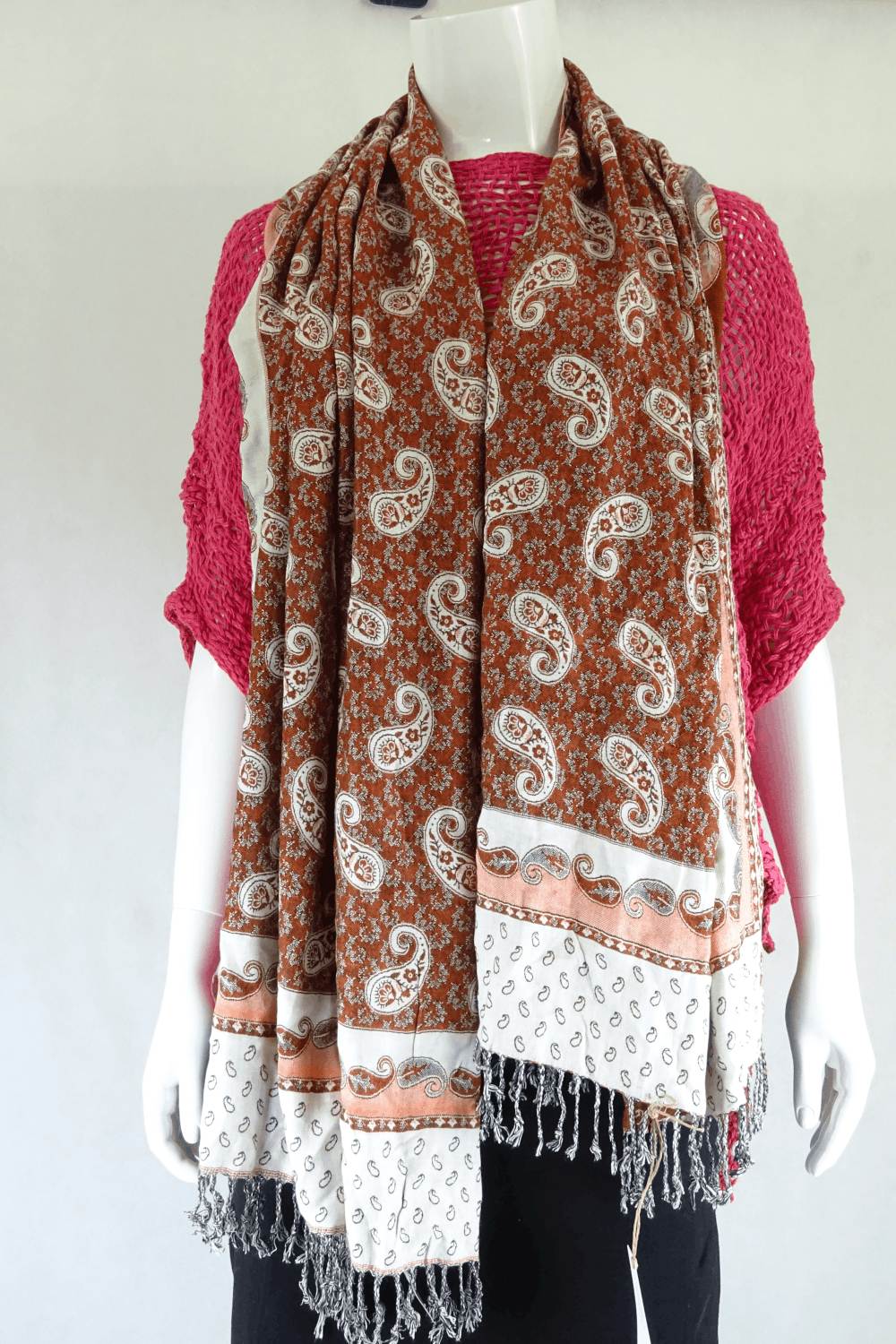 Rtm Brown Floral Shawl