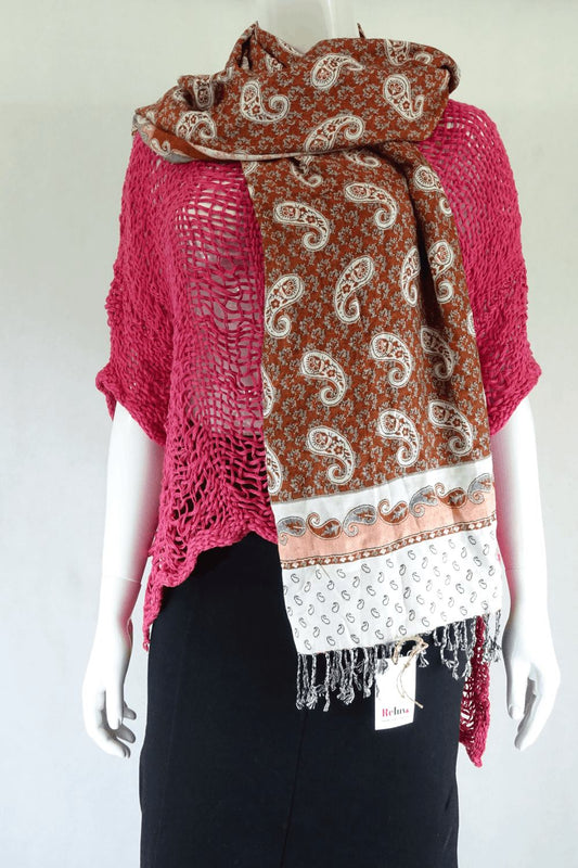 Rtm Brown Floral Shawl