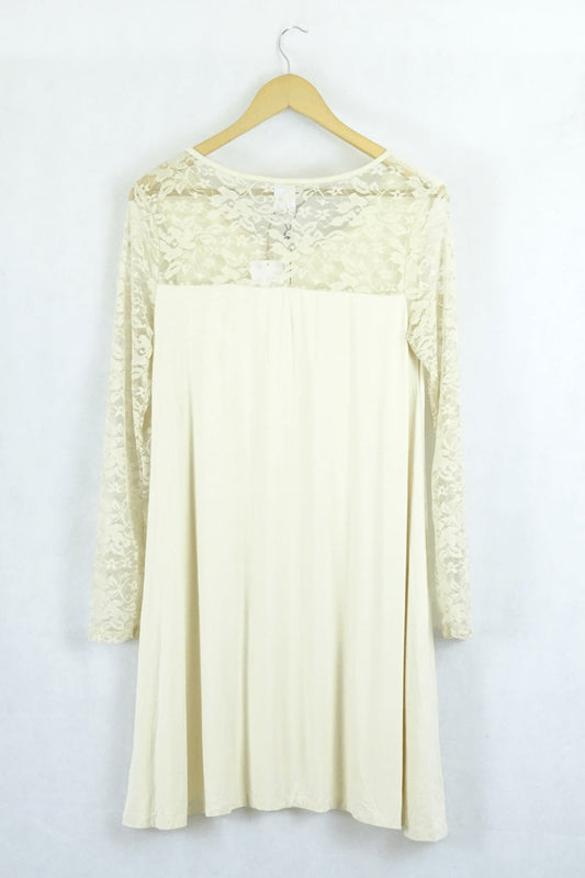 Vero Moda Cream Lace Dress S