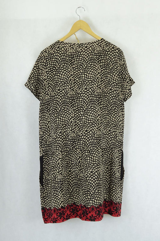 Kachel Black And Brown Printed Dress 10