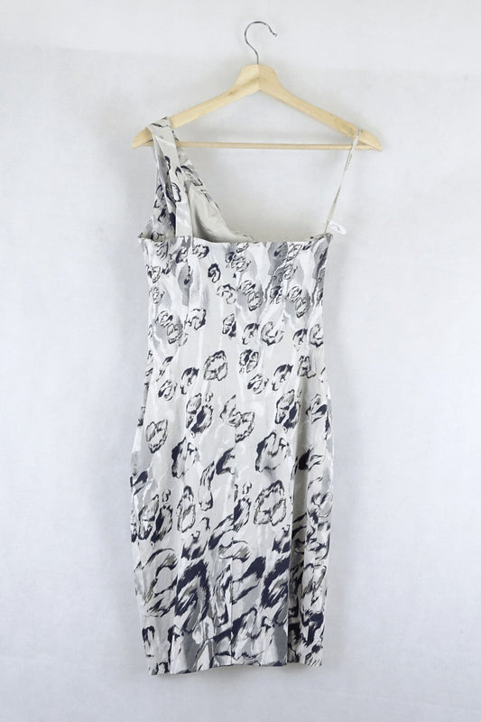 Karen Millen White and Grey Cocktail Dress 10