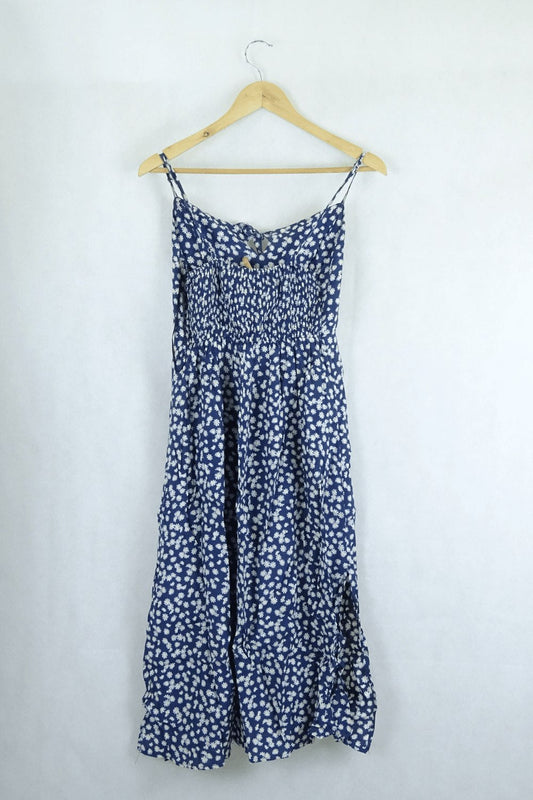 White Valentyne Blue Daisy Dress 8