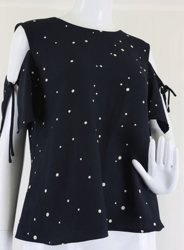 Veronika Maine Polka Dot Navy Top 12