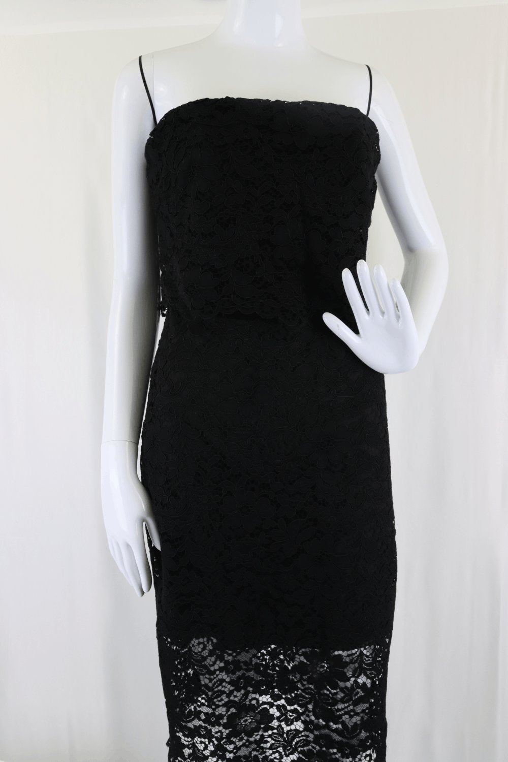 Review Black Lace Midi Dress 12