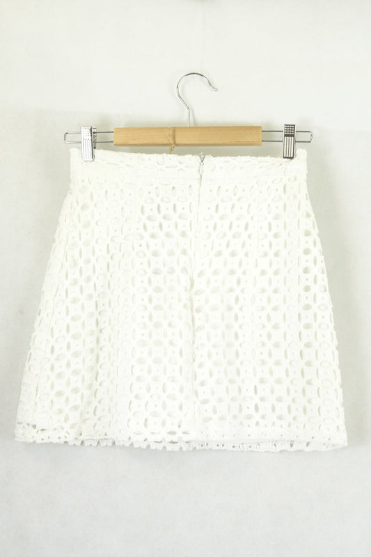 Luck and Trouble White Lace Mini Skirt 10