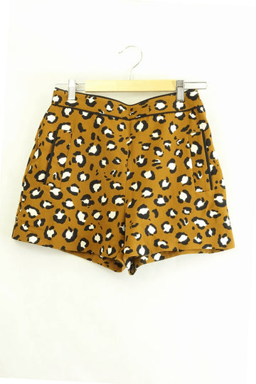 Zara Brown Leopoard Print Shorts M