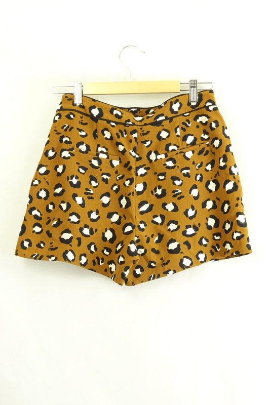 Zara Brown Leopoard Print Shorts M