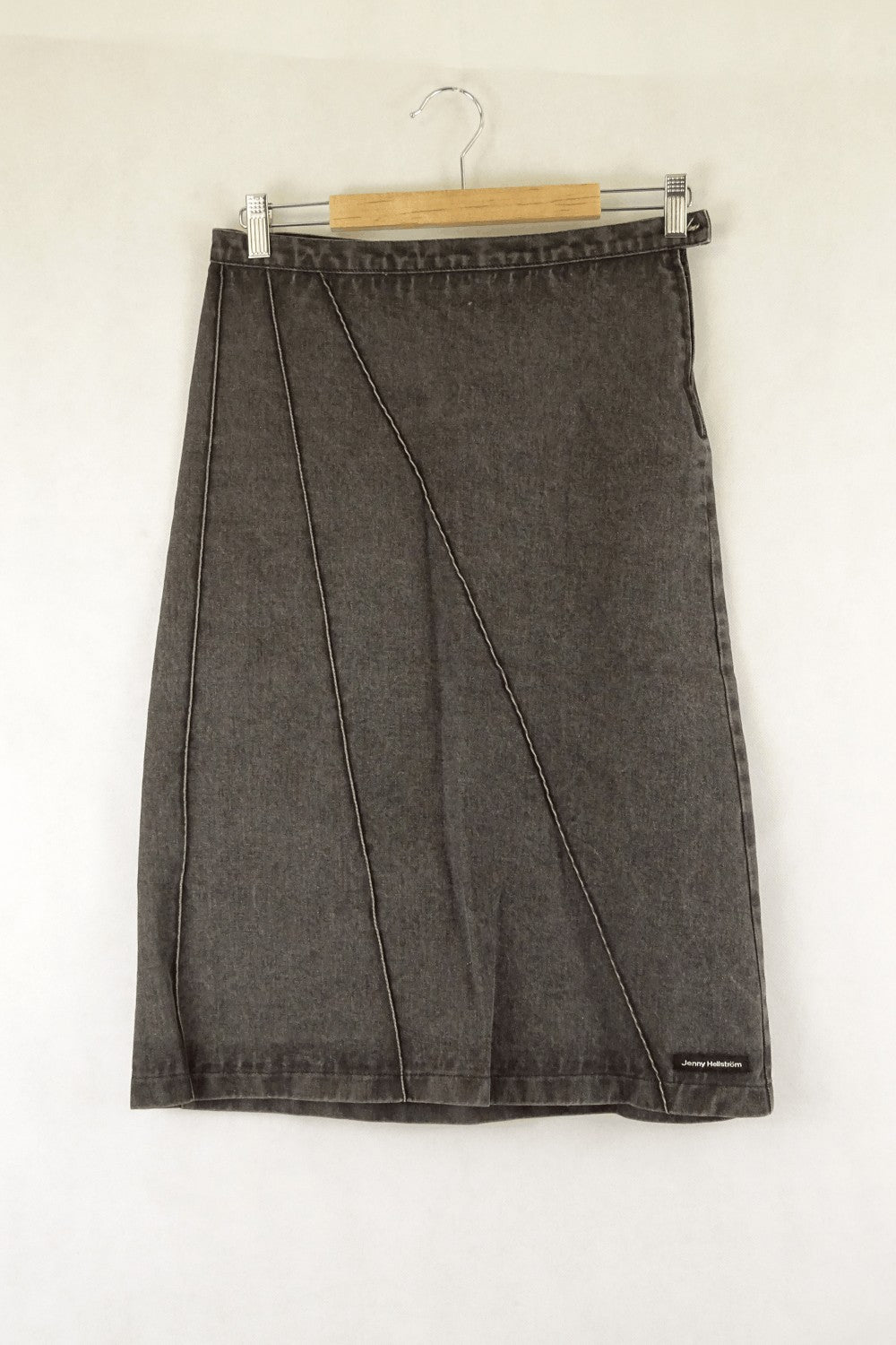 Jenny Hellstrom Grey Denim Skirt 6