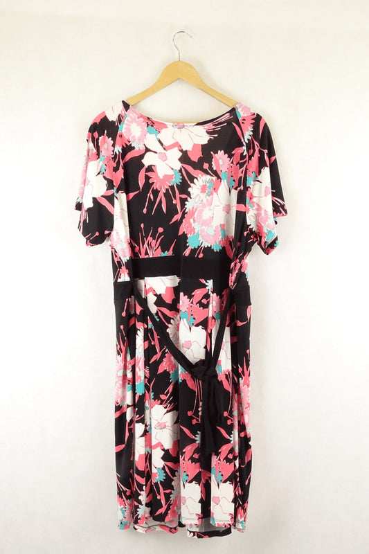 Leona Edmiston Pink And Black Dress L