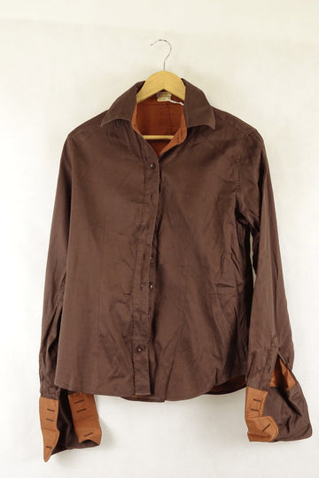 Raoul Brown Button Down Shirt S