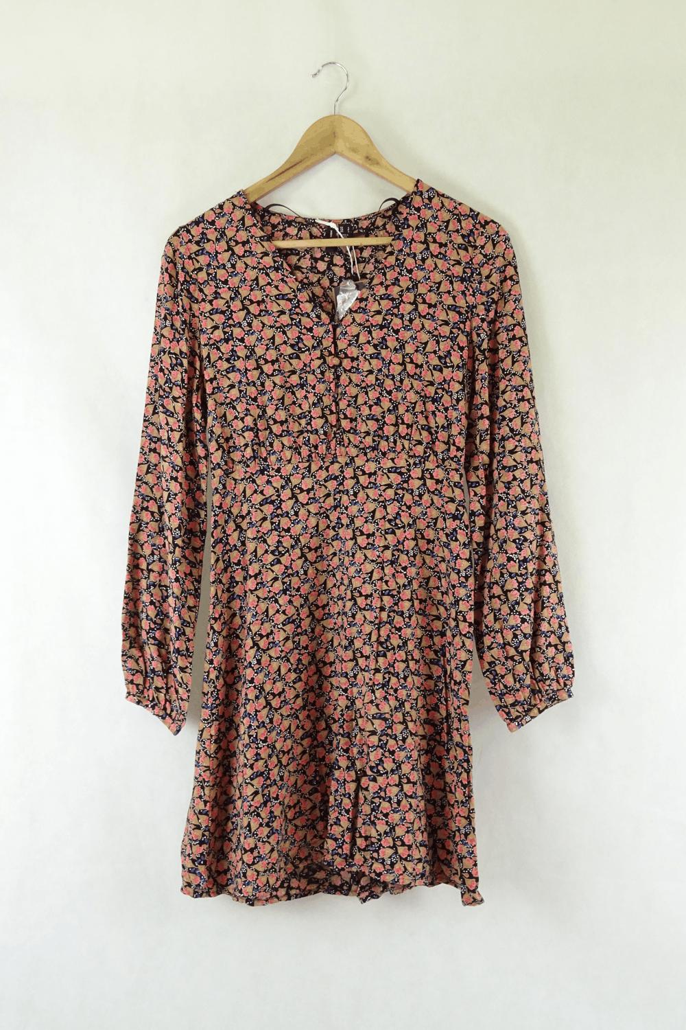 Vero Moda Floral Print Long Sleeve Dress S