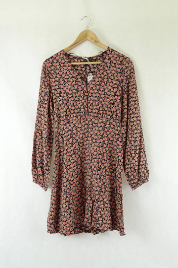 Vero Moda Floral Print Long Sleeve Dress S