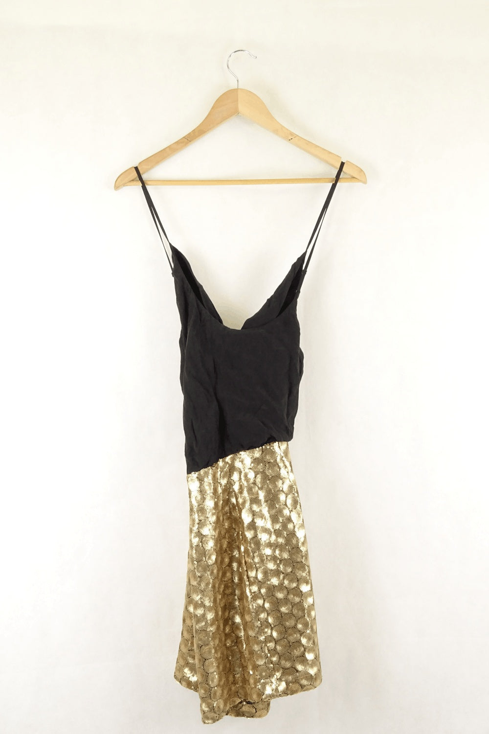 Addison Black And Gold Mini Dress L