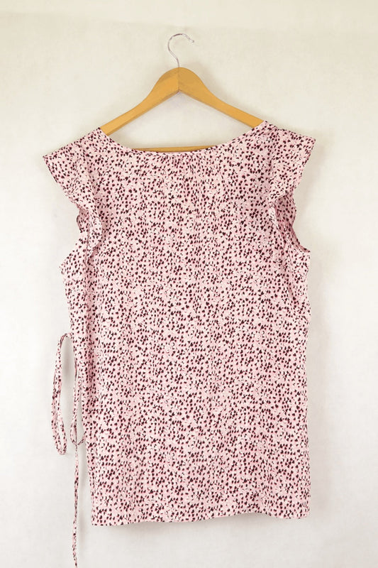 Motherhood Patterned Pink Top L